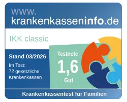 Krankenkassentest für Familien, Note 1,6 Gut