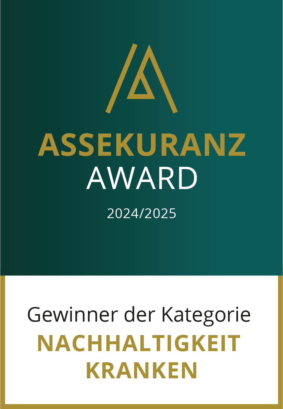 Assekuranz Award Gewinner 2024/2025 Nachhaltigkeit Kranken